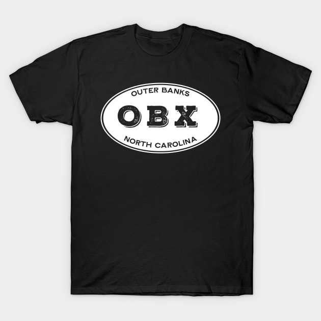 OBX Oval in White T-Shirt by YOPD Artist